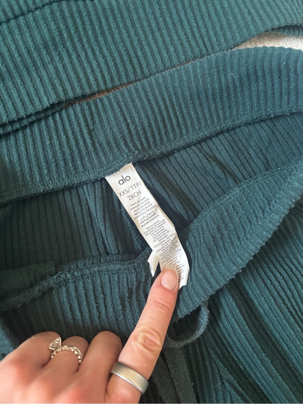 ALO Yoga Ribbed Jogger Set in Deep Teal - Picture 4 of 4